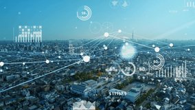 Modern city aerial view and statistics concept. Data analysis. Real estate. Business and technology. - Powered by Shutterstock - Get 15% off with code: PIKWIZARD15