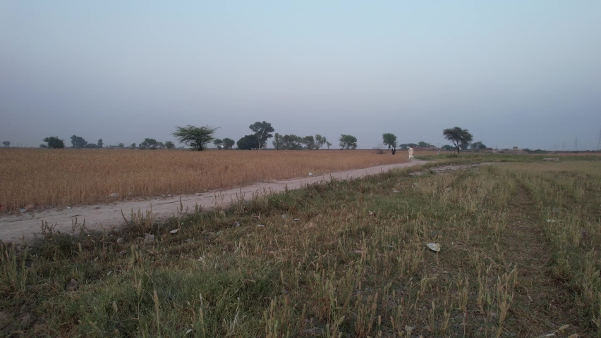 Beautiful Sunrise over Lahore Smart City and Motorways at Kala Shah Kako Village Punjab Pakistan, Drone