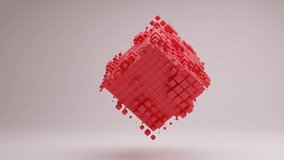 floating and rotating red cube rendered animation. - Powered by Shutterstock - Get 15% off with code: PIKWIZARD15