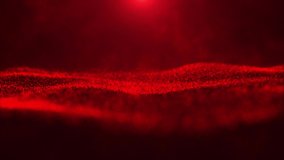 Animated Red color wavy Abstract digital particle background, animation cyber or technology background - Powered by Shutterstock - Get 15% off with code: PIKWIZARD15