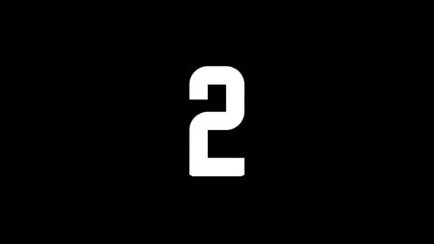 White picture of two on a black background. prime number, counting. teaching. Distortion liquid style transition icon for your project. 4K video animation for motion graphics and compositing.