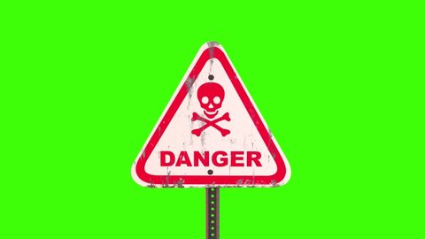Danger symbol, Danger Sign, Attention sign with chroma key animation. Danger warning. Warning caution board. Hazard warning animation. flashing exclamation mark. exclamation icon