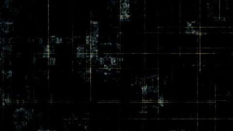 Simple abstract background animation with gently moving distressed golden lines and blue grunge noise texture. This dark minimalist textured motion background is full HD and a seamless loop.