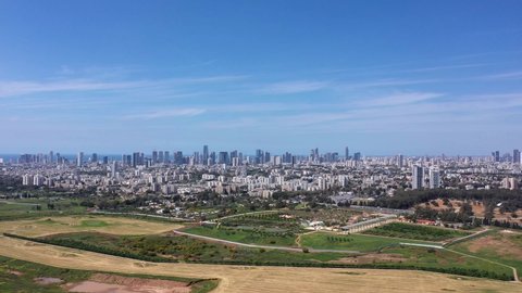 Tel Aviv City Panorama Aerial view in summer
Drone view over tel aviv cityscape with skyscrapers, 2022
