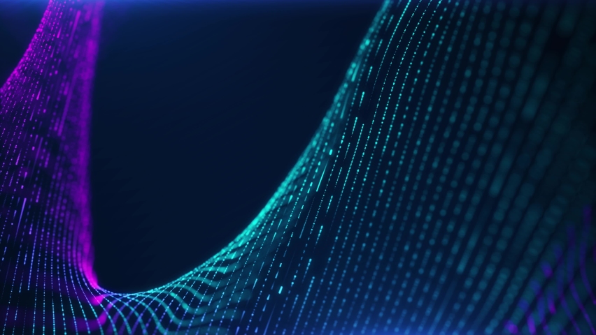 Abstract Colorful Line Particles Wave. 4K And Loop Line Particles Background. Beautiful Abstract Background.