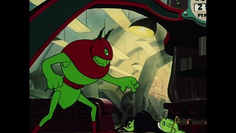 CIRCA 1950 - In this animated Cold War propaganda film, a mechanic demands justice from his ant overlords.