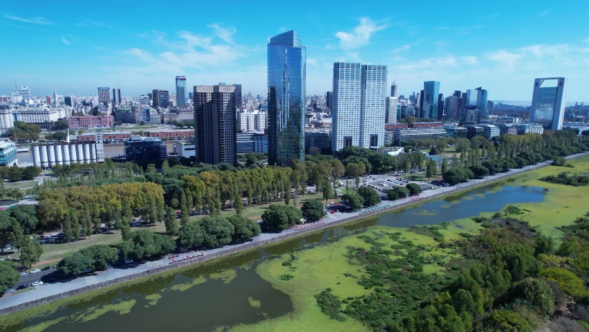 Ecology Reserve downtown Buenos Aires Argentina. Panoramic landscape touristic landmark downtown Buenos Aires Argentina. Touristic landmark. Outdoor downtown city. Urban Ecology Reserve Buenos Aires. Royalty-Free Stock Footage #1090052597