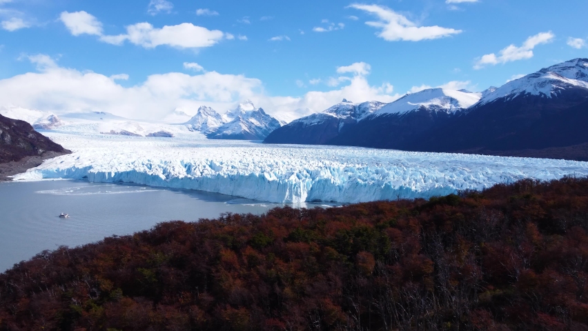 Los Glaciares National Park at El Calafate at Patagonia Argentina. Stunning landscape of iceberg in Patagonia. Perito Moreno Glacial. Patagonia landscape. Travel destination of El Calafate Argentina. Royalty-Free Stock Footage #1090052721