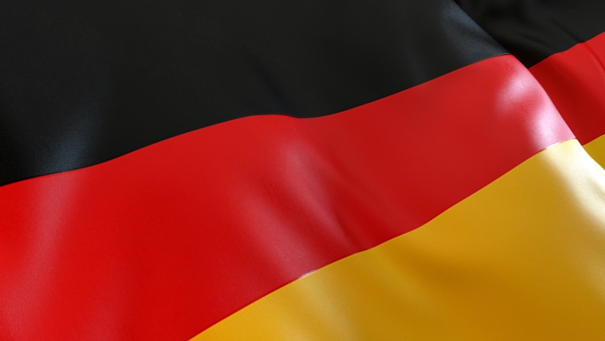 Germany Flag Waving German Flag with detailed texture side angle close-up - 3D render Royalty-Free Stock Footage #1090053873