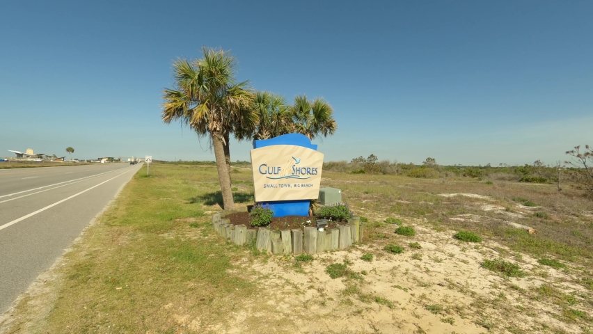 Gulf Shores Alabama sign. Small town Big Beach