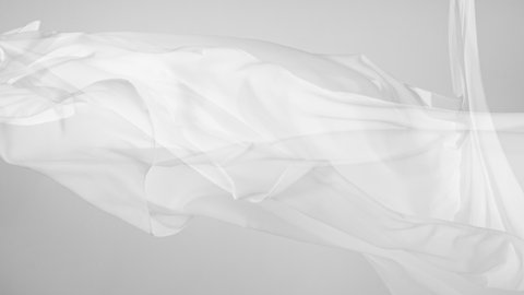 White transparent silk fabric flowing by wind Stock-video