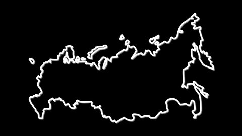 Self drawing animation of Russia map. Russian territory outline