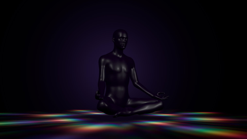 looped 3d animation inner radiance of a meditating person Royalty-Free Stock Footage #1090068589