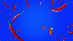 red pepper explodes on blue screen background with matt black and white show the spiciness - Powered by Shutterstock - Get 15% off with code: PIKWIZARD15