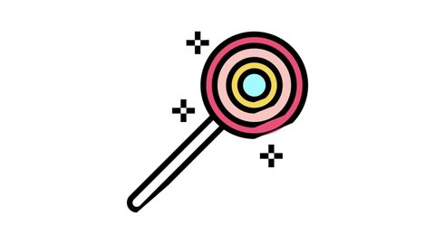 candy on stick color icon animation