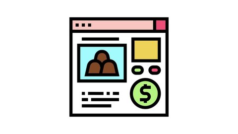 online buying candy color icon animation