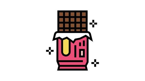 chocolate packaging color icon animation