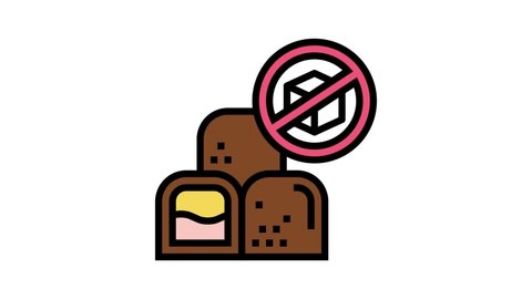 sugar free chocolate candy color icon animation