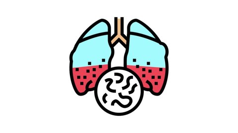 infectious disease tuberculosis color icon animation