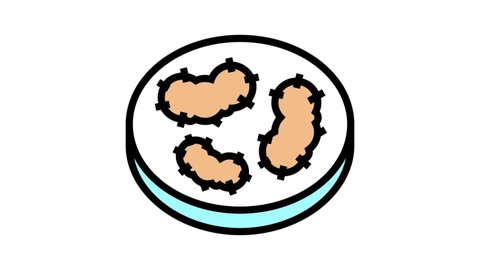 plague bacteria color icon animation