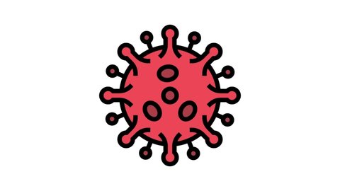 antibodies attacking virus color icon animation