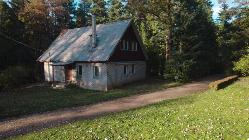 old hunter house in the forest. Farmer House