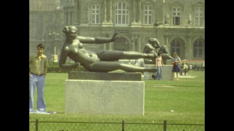 PARIS, FRANCE JULY 1976: Jardin du Luxembourg in Paris in 70's