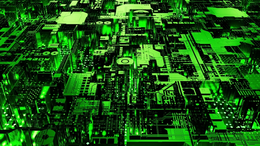 Green abstract lighting digital hi-tech cyberpunk background Royalty-Free Stock Footage #1090090319