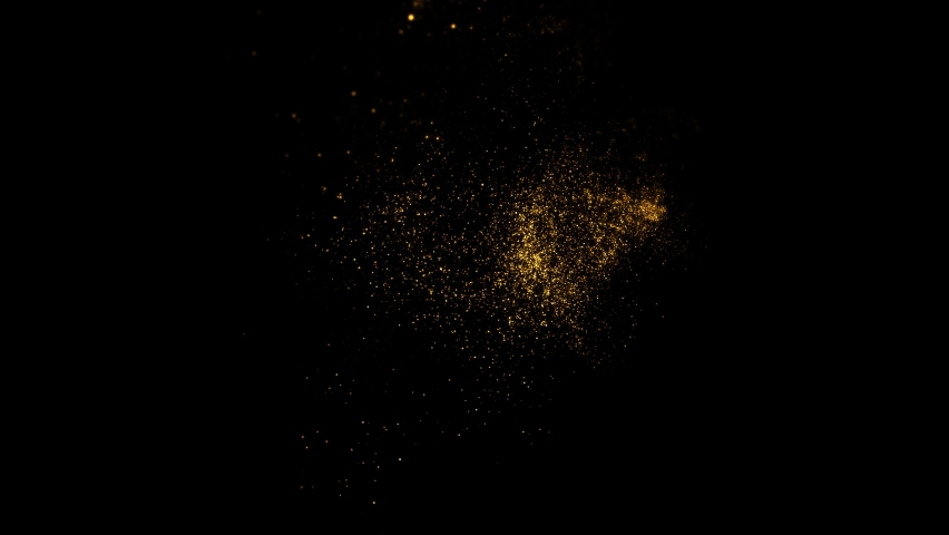 Gold Particles Moving Background. fast energy flying wave line with flash lights. Particle from below. Particle gold dust flickering on black background. Abstract Footage background for text.  | Shutterstock HD Video #1090092095