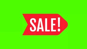 Illustration neon sale with red background  animation and green screen