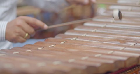 Thai musical instruments. The alto xylophone sounds resonate with joyful rhythms.