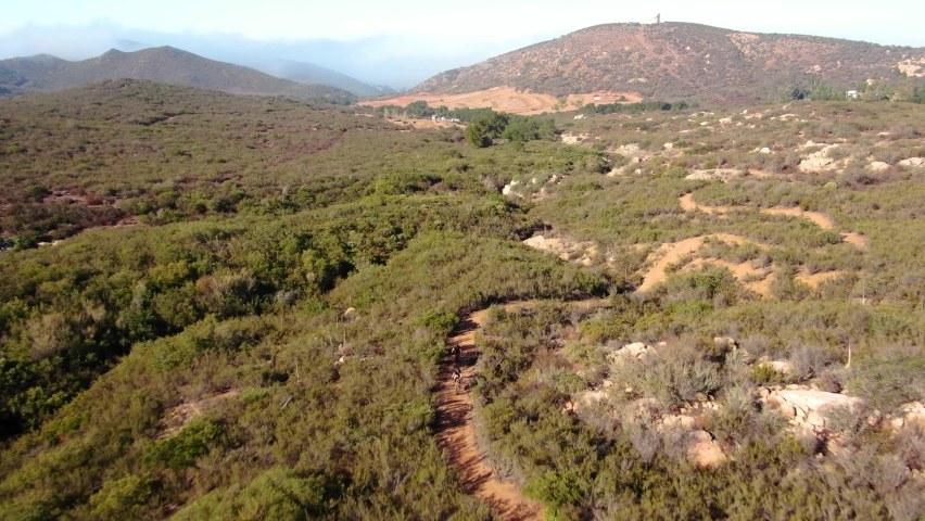 4K Drone Over Wildcat Canyon Ca Mountain Bike Trail Competition