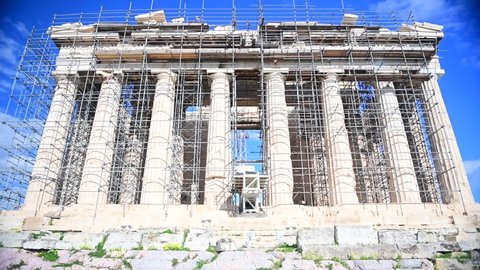 The majestic Parthenon in Acropolis, in a sunny day, Greece Acropolis city of Athens,  Parthenon a symbol of ancient civilization and history 



