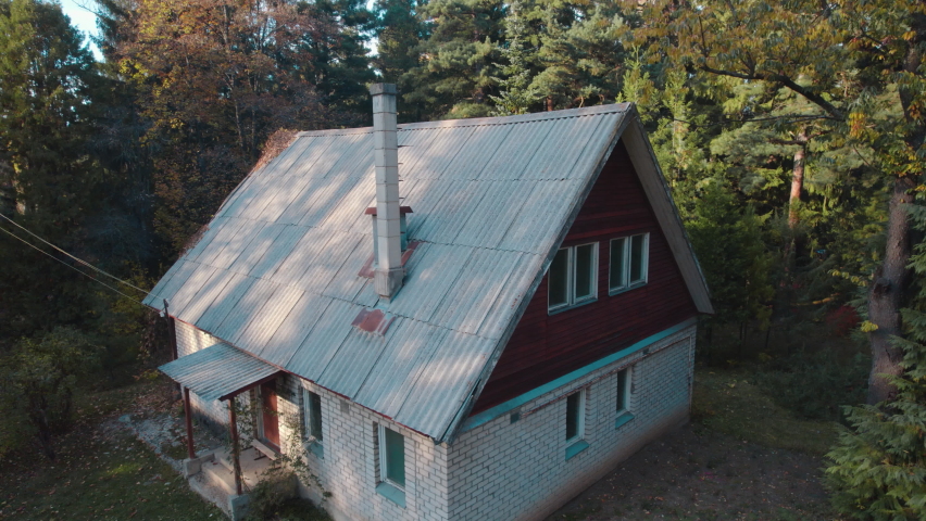 old hunter house in the forest. Farmer House