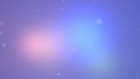 Animation of colorful circles, bokeh effect. Abstract floating particles, lights. light purple pastel background. Looped live wallpaper. Festive animated stock footage. Holiday, christmas, new year.
