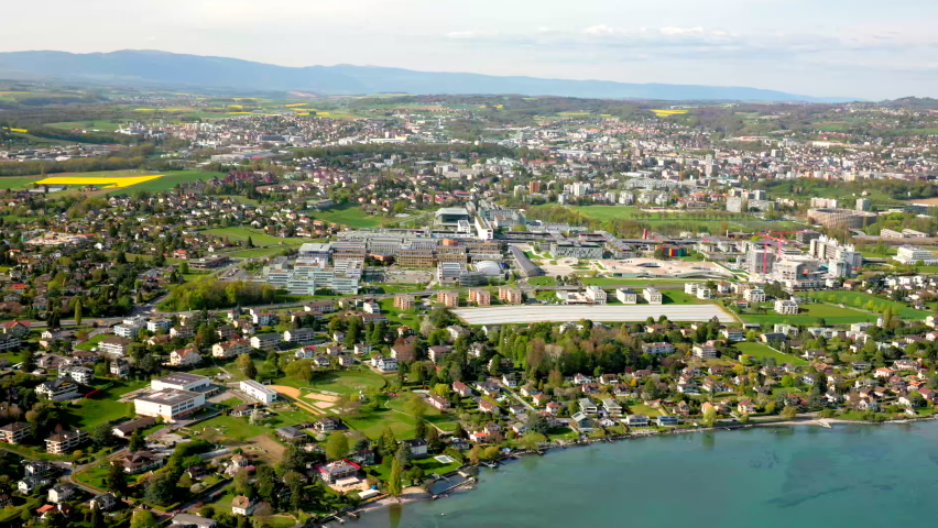 Swiss Federal Institute of Technology Lausanne School Campus In Ecublens Municipality, Vaud, Switzerland. Aerial