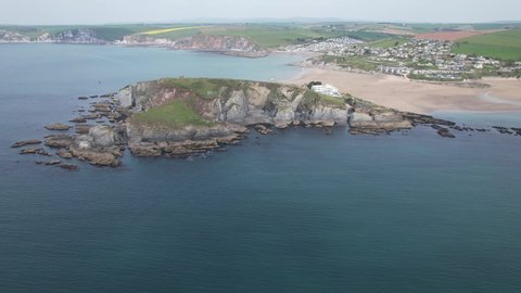 Burgh Island Devon England Bigbury-on-Sea drone aerial