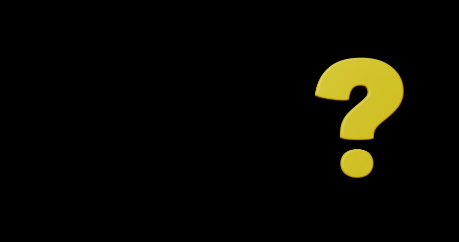 Yellow question mark on the black background . 3d render. Rotating on its own axis Royalty-Free Stock Footage #1090126163