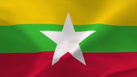 Myanmar Waving Flag Animation 4K Moving Wallpaper Background