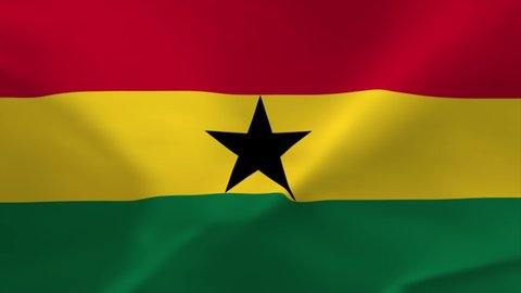 Ghana Waving Flag Animation 4K Moving Wallpaper Background