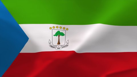 Equatorial Guinea Waving Flag 4K Moving Wallpaper Background