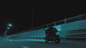 A man rides a sports motorcycle on a night track - Powered by Shutterstock - Get 15% off with code: PIKWIZARD15