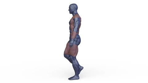 3D rendering of a walking undead monster