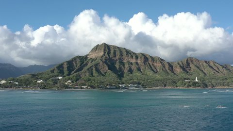 Hawaii O'ahu Ocean to Mountain Aerial