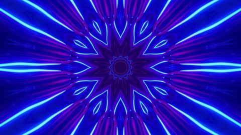 Kaleidoscope seamless loop Psychedelic Trippy Futuristic Traditional Tunnel Pattern for Consciousness Meditation Background Video Relaxing Ethnic Colorful pattern.