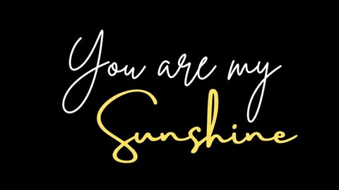 Motivational inspiring quotes video with animated text. 

"You are my sunshine"