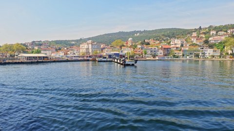 Princes Islands, Turkey - April 2022:  Princes Islands view in the Sea of Marmara, Istanbul, Turkey. The cruise view of popular tourist destination, Princes Islands, in summer