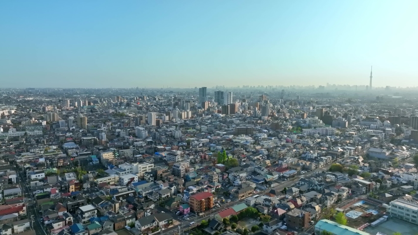 Modern urban city aerial view. 