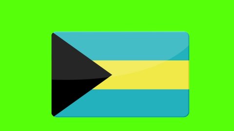The digital footage of the flag of The Bahamas popping up on the green screen 