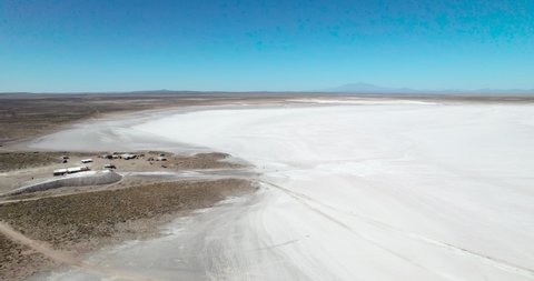 Salinas del Diamante, Mendoza  Aerial view of these immense salt flats on the side of the road near San Rafael 